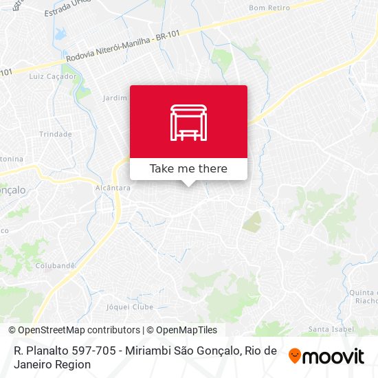 R. Planalto 597-705 - Miriambi São Gonçalo map