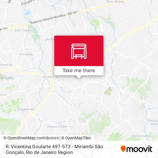 R. Vicentina Goularte 497-573 - Miriambi São Gonçalo map