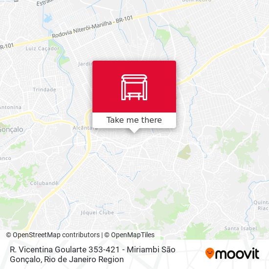 R. Vicentina Goularte 353-421 - Miriambi São Gonçalo map
