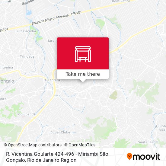 R. Vicentina Goularte 424-496 - Miriambi São Gonçalo map