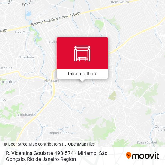 R. Vicentina Goularte 498-574 - Miriambi São Gonçalo map