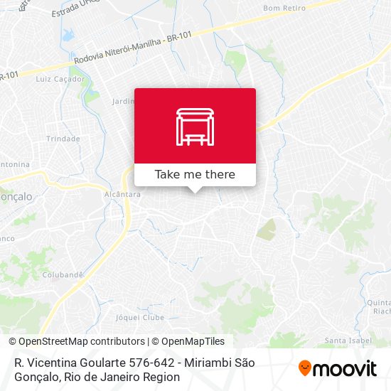 R. Vicentina Goularte 576-642 - Miriambi São Gonçalo map