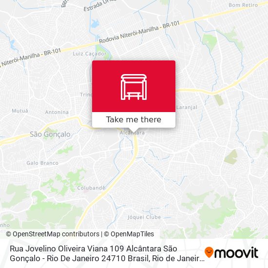 Rua Jovelino Oliveira Viana 109 Alcântara São Gonçalo - Rio De Janeiro 24710 Brasil map