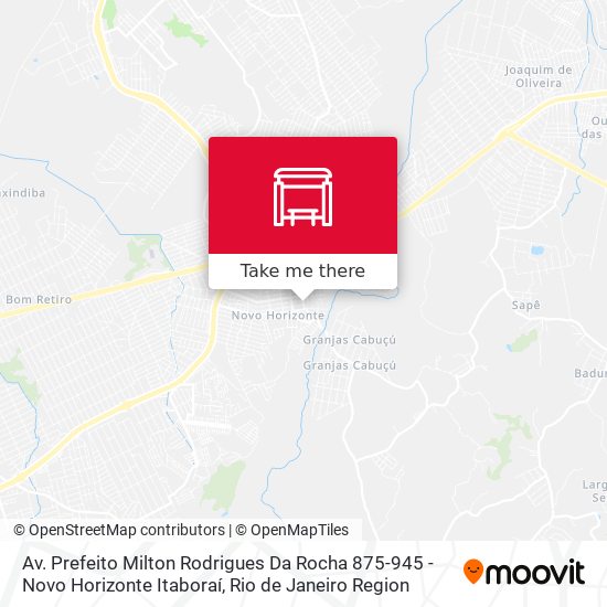 Mapa Av. Prefeito Milton Rodrigues Da Rocha 875-945 - Novo Horizonte Itaboraí