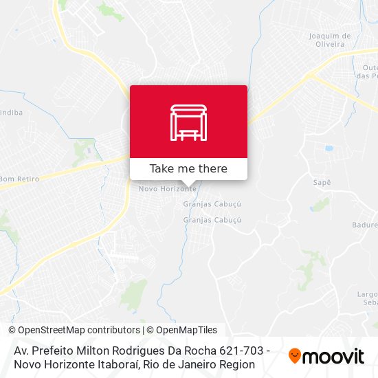 Mapa Av. Prefeito Milton Rodrigues Da Rocha 621-703 - Novo Horizonte Itaboraí