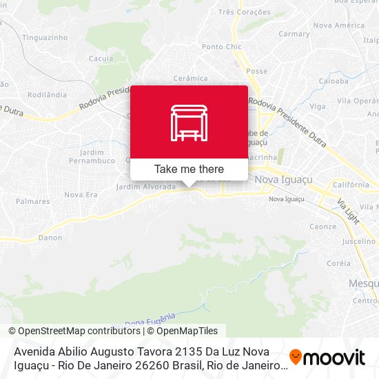 Mapa Avenida Abilio Augusto Tavora 2135 Da Luz Nova Iguaçu - Rio De Janeiro 26260 Brasil
