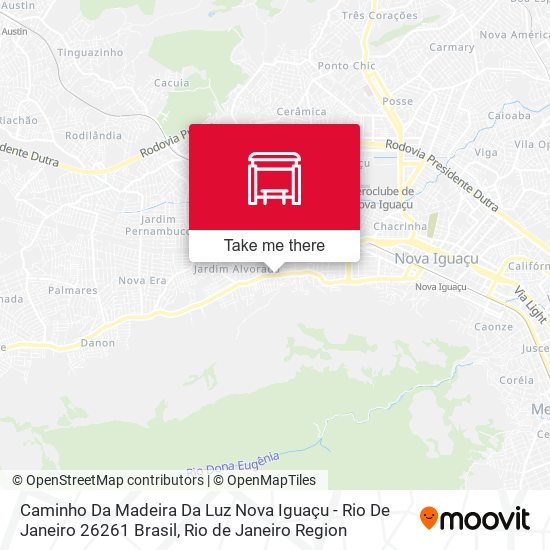 Caminho Da Madeira Da Luz Nova Iguaçu - Rio De Janeiro 26261 Brasil map