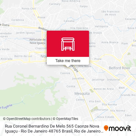 Mapa Rua Coronel Bernardino De Melo 565 Caonze Nova Iguaçu - Rio De Janeiro 48765 Brasil