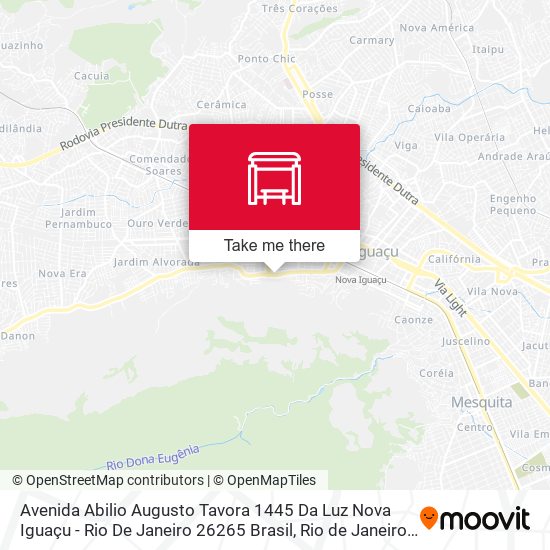 Mapa Avenida Abilio Augusto Tavora 1445 Da Luz Nova Iguaçu - Rio De Janeiro 26265 Brasil