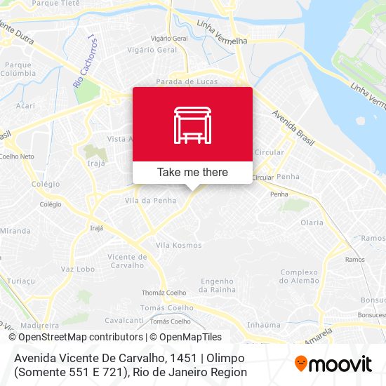 Mapa Avenida Vicente De Carvalho, 1451 | Olimpo (Somente 551 E 721)