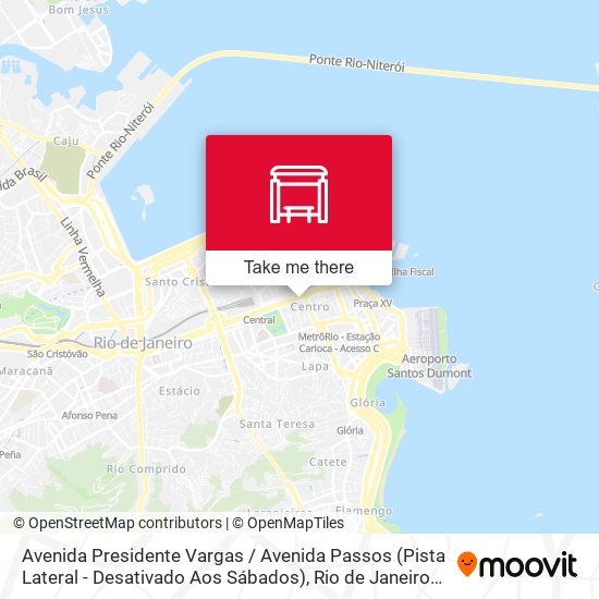 Mapa Avenida Presidente Vargas / Avenida Passos (Pista Lateral - Desativado Aos Sábados)