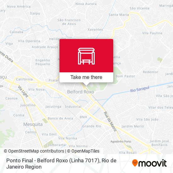 Mapa Ponto Final - Belford Roxo (Linha 7017)