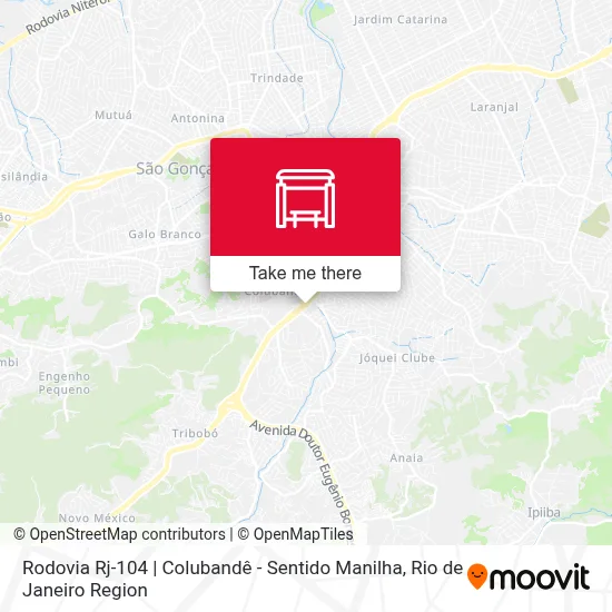 Rodovia Rj-104 | Colubandê - Sentido Manilha map
