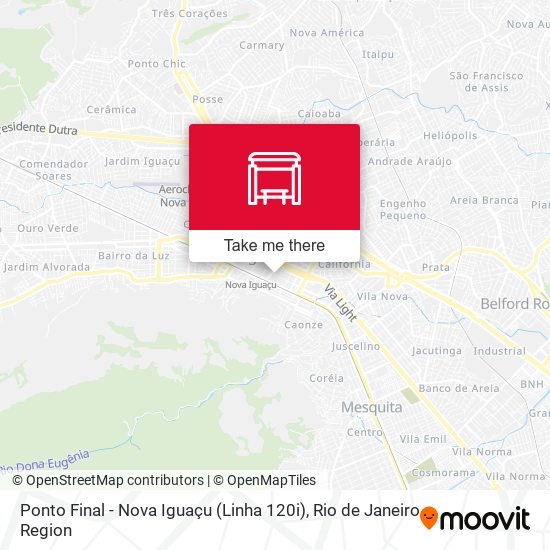 Mapa Ponto Final - Nova Iguaçu (Linha 120i)