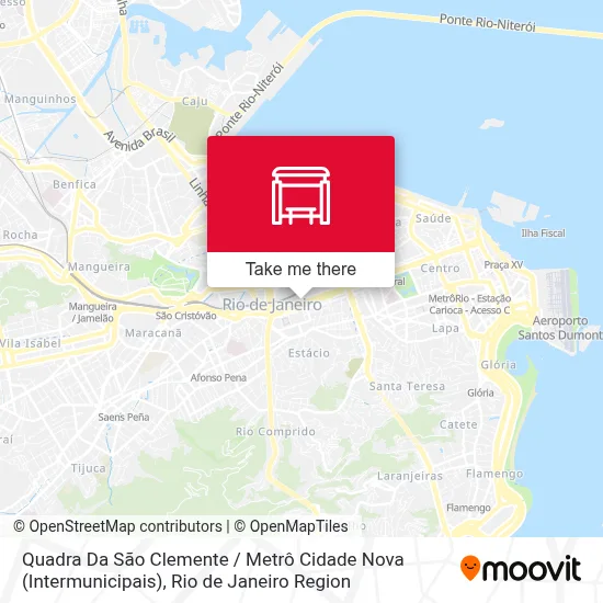 Quadra Da São Clemente / Metrô Cidade Nova (Intermunicipais) map