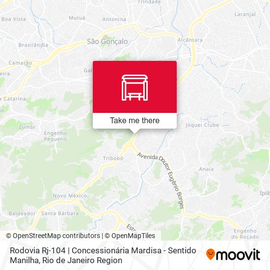 Rodovia Rj-104 | Concessionária Mardisa - Sentido Manilha map