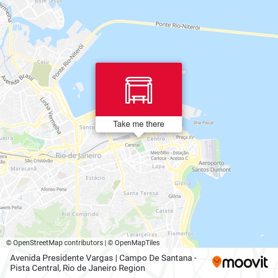 Mapa Avenida Presidente Vargas | Campo De Santana - Pista Central