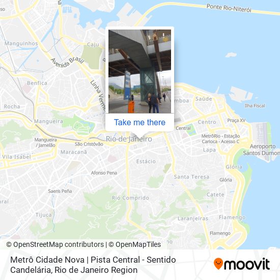 Metrô Cidade Nova | Pista Central - Sentido Candelária map