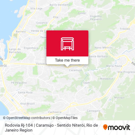 Rodovia Rj-104 | Caramujo - Sentido Niterói map