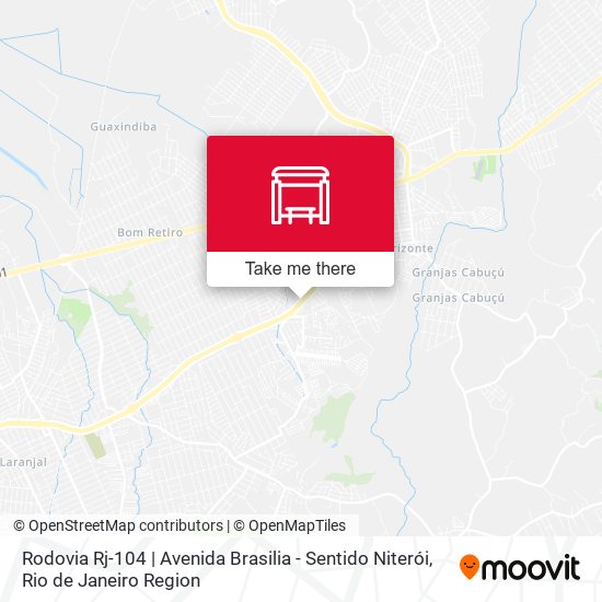 Rodovia Rj-104 | Avenida Brasilia - Sentido Niterói map