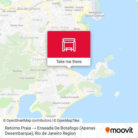 Retorno Praia → Enseada De Botafogo (Apenas Desembarque) map