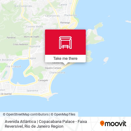 Avenida Atlântica | Copacabana Palace - Faixa Reversível map