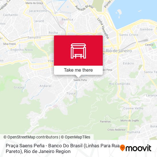 Praça Saens Peña - Banco Do Brasil (Linhas Para Rua Pareto) map