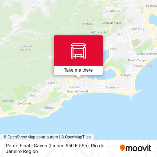 Ponto Final - Gávea (Linhas 550 E 555) map