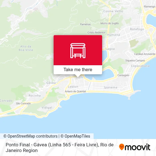 Ponto Final - Gávea (Linha 565 - Feira Livre) map