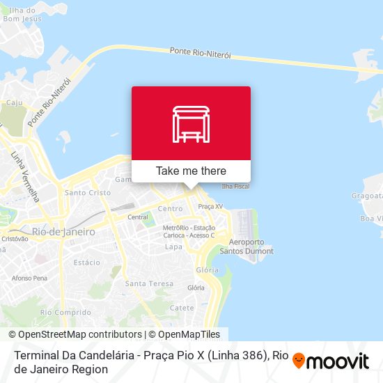 Terminal Da Candelária - Praça Pio X (Linha 386) map