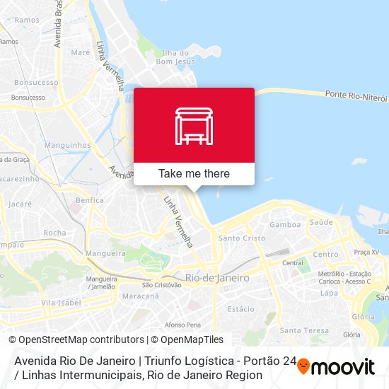Mapa Avenida Rio De Janeiro | Triunfo Logística - Portão 24 / Linhas Intermunicipais