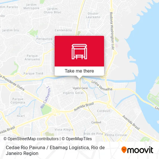 Cedae Rio Pavuna / Ebamag Logística map