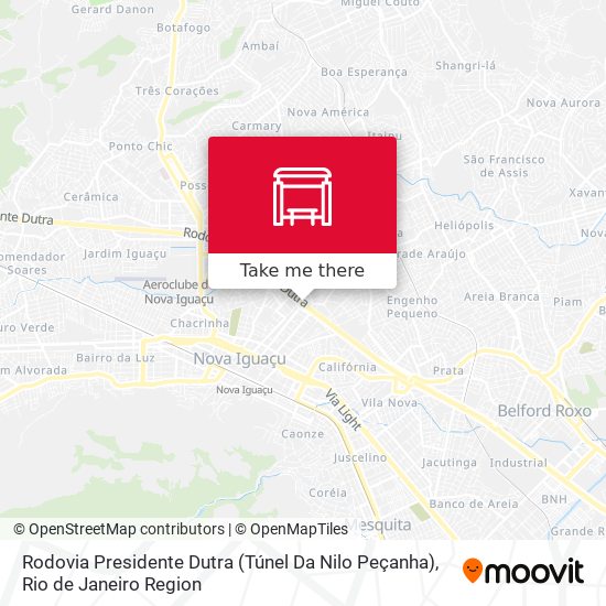 Mapa Rodovia Presidente Dutra (Túnel Da Nilo Peçanha)