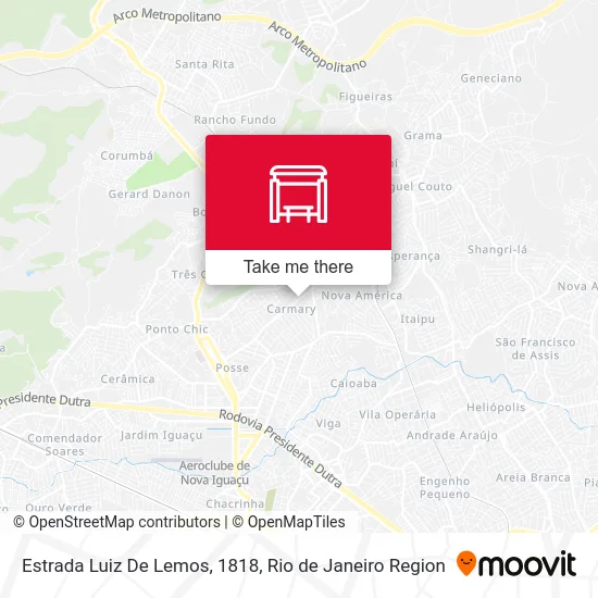 Estrada Luiz De Lemos, 1818 map