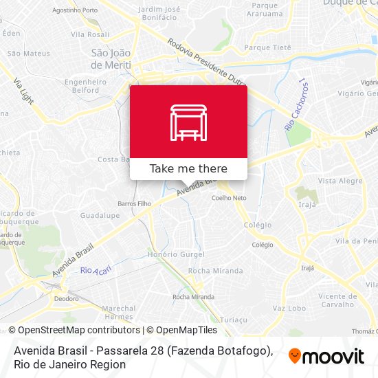 Mapa Avenida Brasil - Passarela 28 (Fazenda Botafogo)