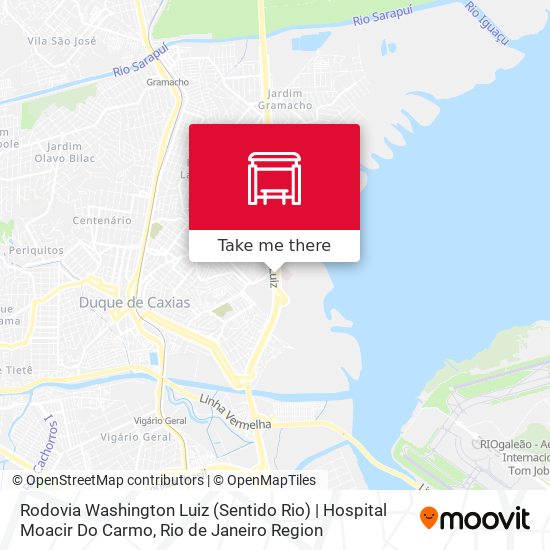 Mapa Rodovia Washington Luiz (Sentido Rio) | Hospital Moacir Do Carmo