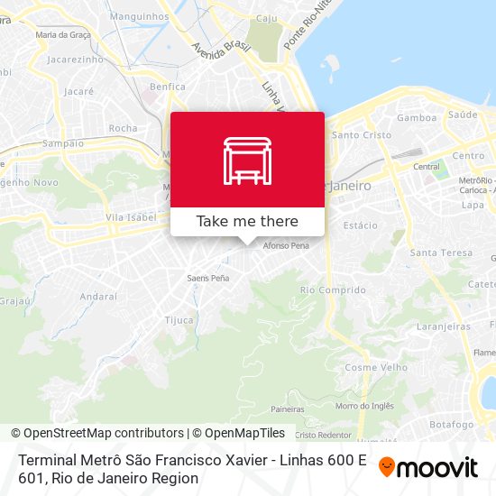 Mapa Terminal Metrô São Francisco Xavier - Linhas 600 E 601