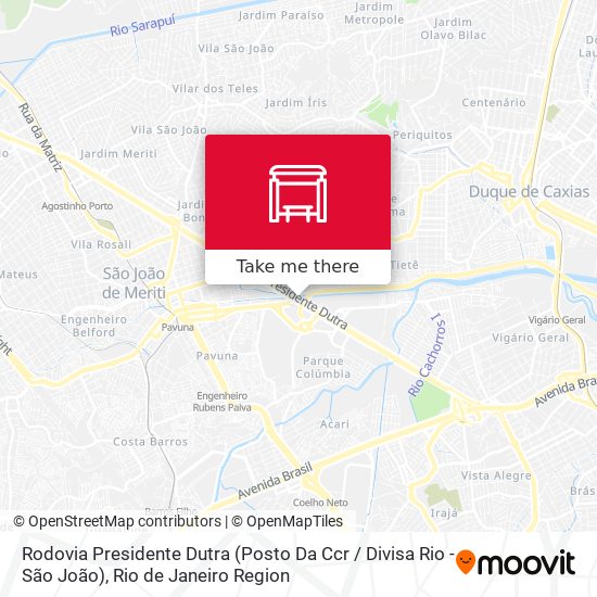 Mapa Rodovia Presidente Dutra (Posto Da Ccr / Divisa Rio - São João)