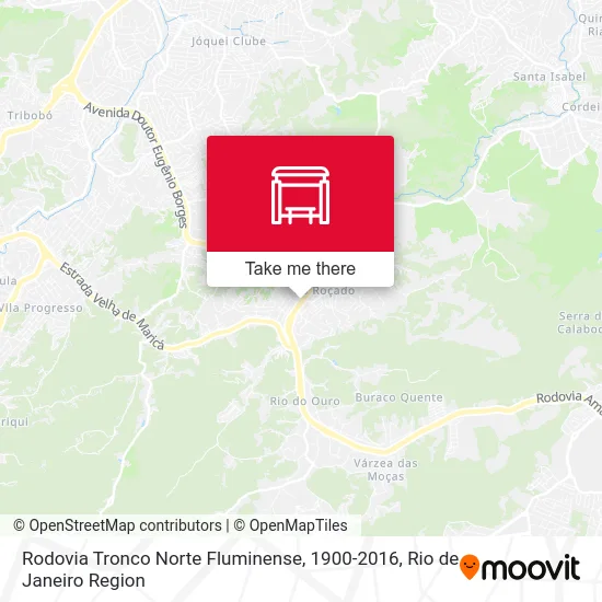 Rodovia Tronco Norte Fluminense, 1900-2016 map