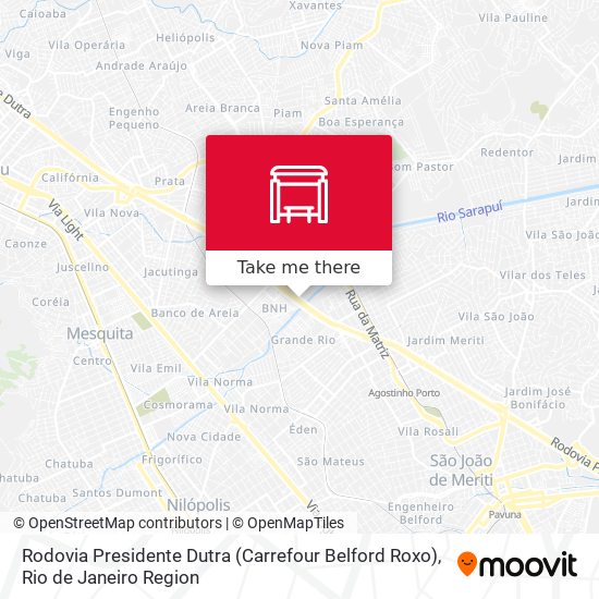 Mapa Rodovia Presidente Dutra (Carrefour Belford Roxo)