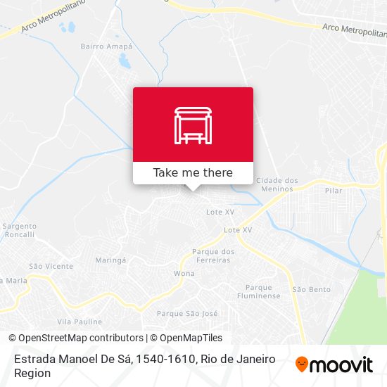Estrada Manoel De Sá, 1540-1610 map