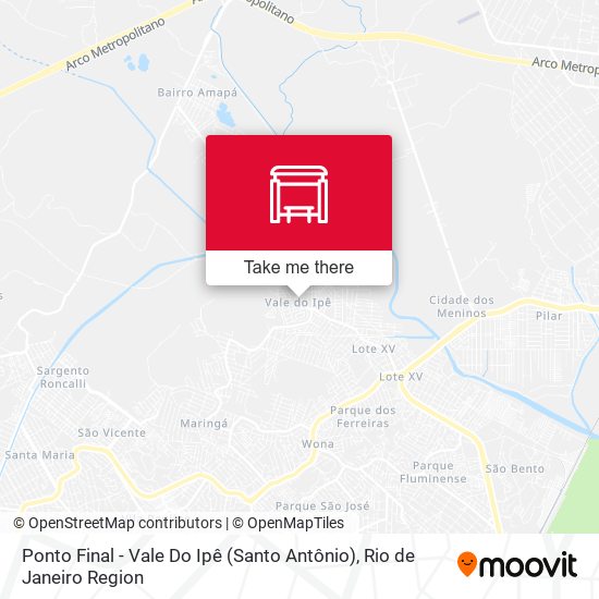 Ponto Final - Vale Do Ipê (Santo Antônio) map