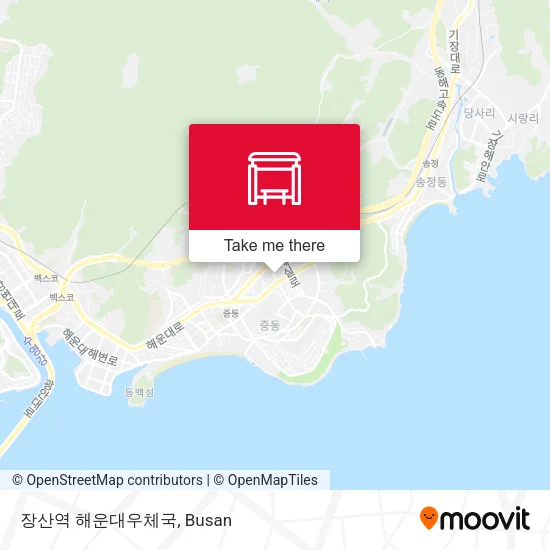 장산역 해운대우체국 map