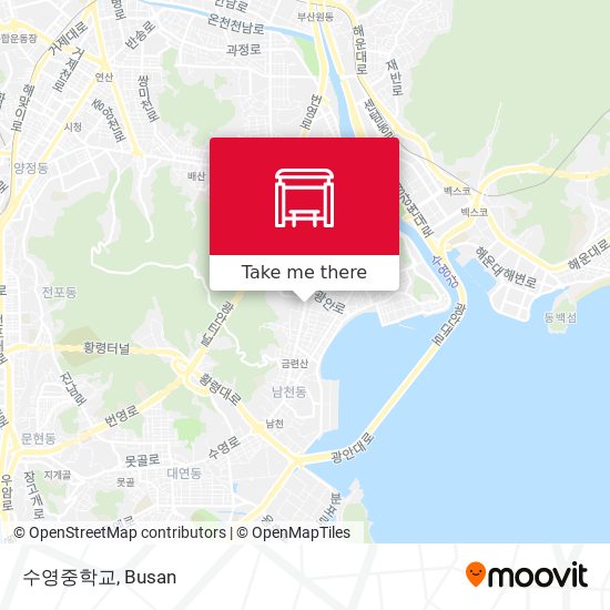 수영중학교 map