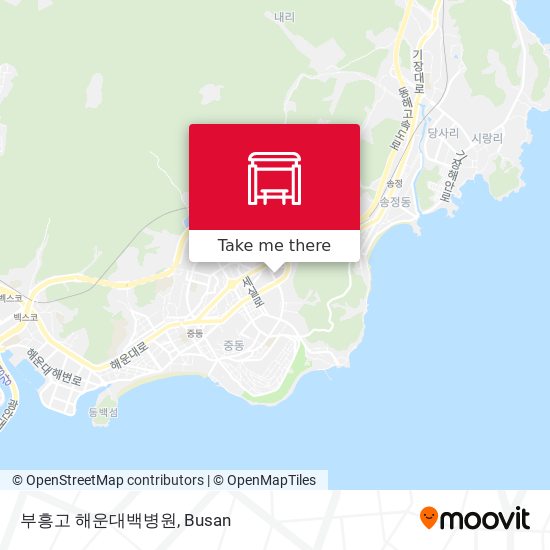 부흥고 해운대백병원 map