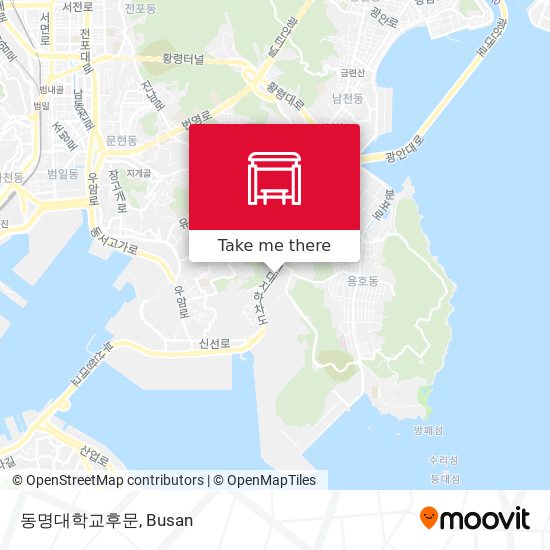 동명대학교후문 map