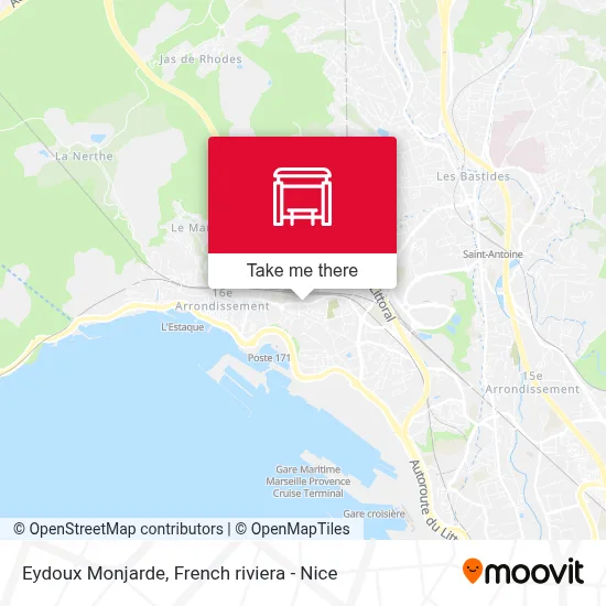 Eydoux Monjarde map