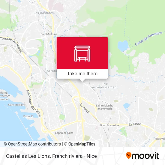 Castellas Les Lions map
