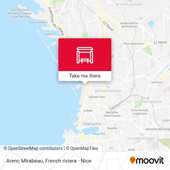 Arenc Mirabeau map