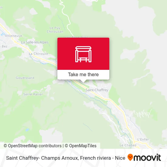 Mapa Saint Chaffrey- Champs Arnoux